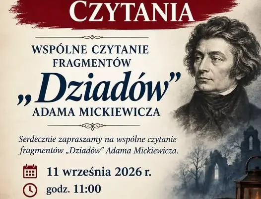 Narodowe Czytanie 2026 w Lubawie – „Dziady” Mickiewicza w Bibliotece De Revolutionibus