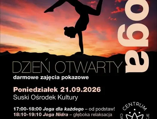 Dzień Otwarty Jogi w Suskim Ośrodku Kultury – bezpłatne zajęcia pokazowe 21 września