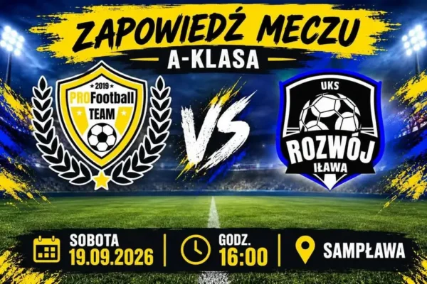 Rozwój Iława zagra w Sampławie. Sobotni mecz o godzinie 16:00