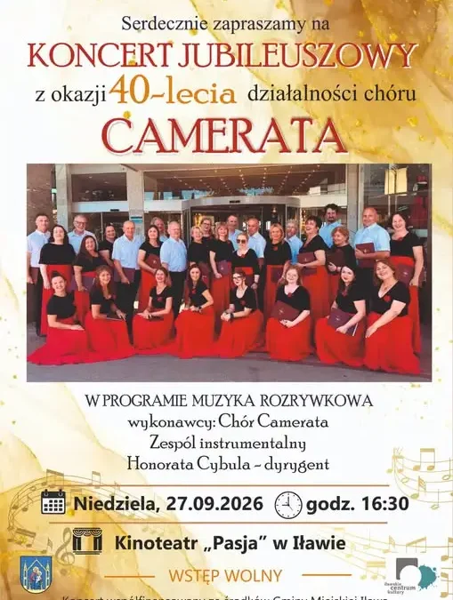 Chór Camerata z Iławy świętuje 40-lecie – koncert jubileuszowy już 27 września