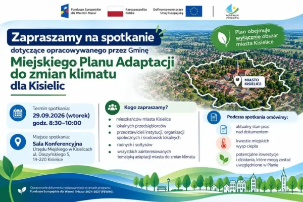 Kisielice tworzą plan adaptacji do zmian klimatu – spotkanie już 29 września