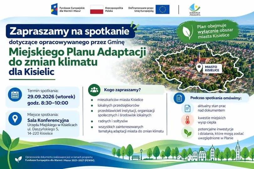Kisielice tworzą plan adaptacji do zmian klimatu – spotkanie już 29 września