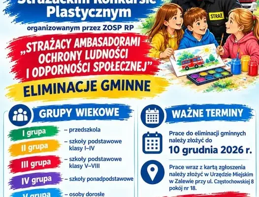 Zalewo: Rusza Ogólnopolski Strażacki Konkurs Plastyczny – prace do 10 grudnia