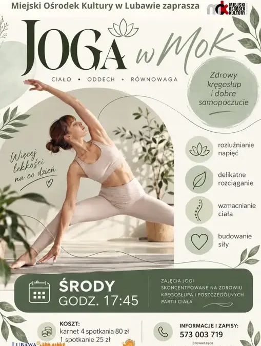 Joga w MOK Lubawa – zajęcia dla kręgosłupa i równowagi