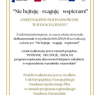 SP 4 w Olsztynie otrzymała grant na walkę z hejtem