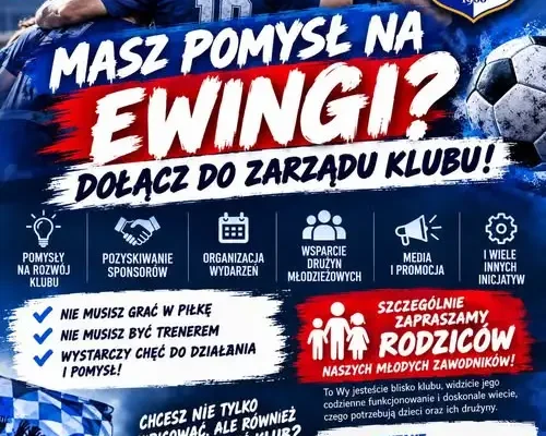 KS Ewingi Zalewo szuka nowych członków zarządu – dołącz do klubu!