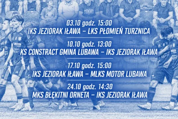 Zmiana godziny meczu IKS Jeziorak Iława z KS Constract Gmina Lubawa – 10 października o 13:00