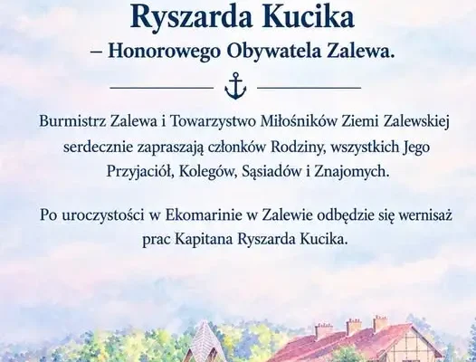 Zalewo: odsłonięcie obelisku Kapitana Ryszarda Kucika już 10 października