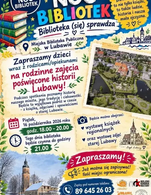 Noc Bibliotek w Lubawie – sprawdź, co kryje się w miejskiej książnicy