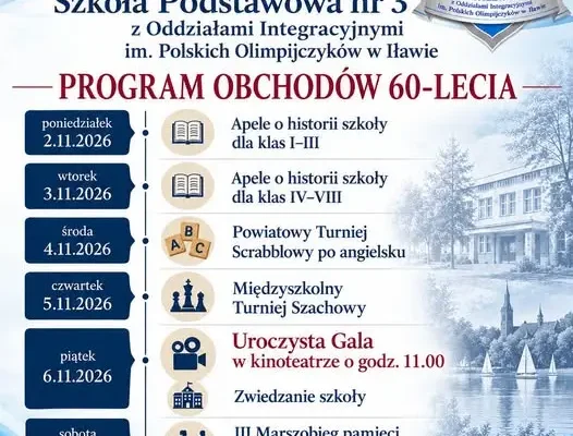 Szkoła Podstawowa nr 31 w Iławie świętuje 60-lecie – znamy program obchodów