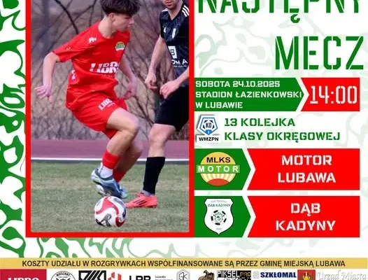 Motor Lubawa podejmie Dąb Kadyny w meczu o sześć punktów