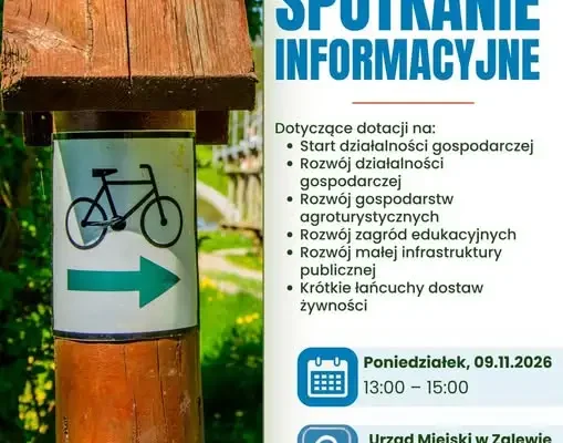 Spotkanie informacyjne o dotacjach dla mieszkańców gminy Zalewo