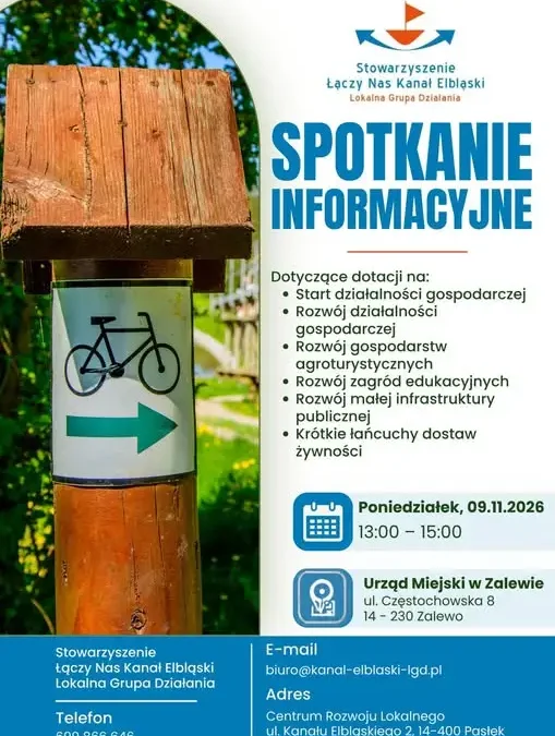 Spotkanie informacyjne o dotacjach dla mieszkańców gminy Zalewo