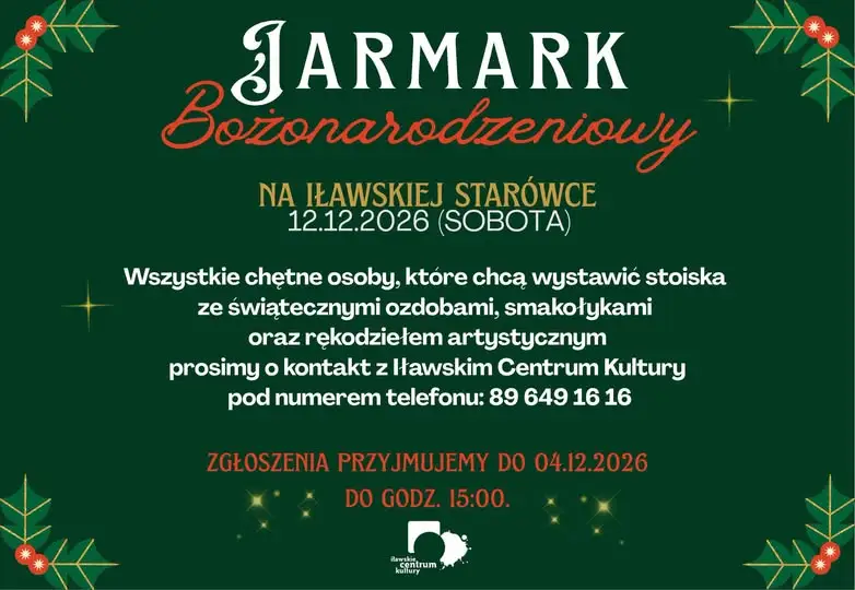 Iława szuka wystawców na Jarmark Bożonarodzeniowy 2026