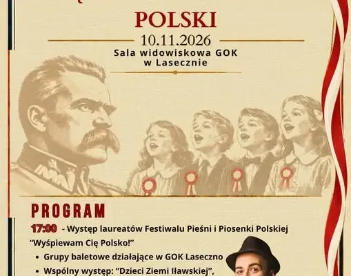 Koncert z okazji Święta Niepodległości w GOK Laseczno – 10 listopada 2026
